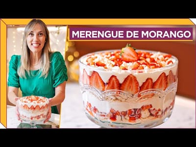 Merengue de Fresa con Crema Batida