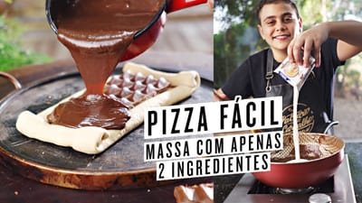 Pizza de Chocolate com Massa de Dois Ingredientes