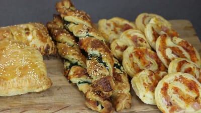 Bocadillo Enrollado Básico con Masa de Hojaldre