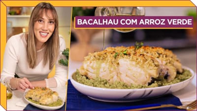 Bacalhau com Crosta e Arroz Verde