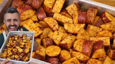 Batata Doce Roxa Assada com Páprica e Alho