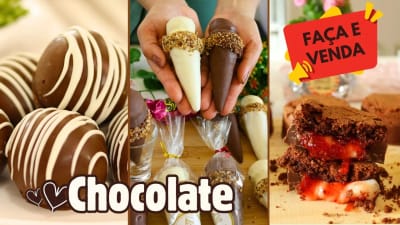 3 Receitas Campeãs de Venda para Páscoa (Bombom Casadinho, Brownie com Recheio e Cone Recheado)