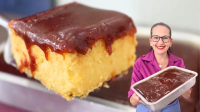 Bolo Cremoso de Milho com Goiabada