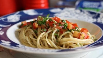 Espagueti con Limón y Sardina