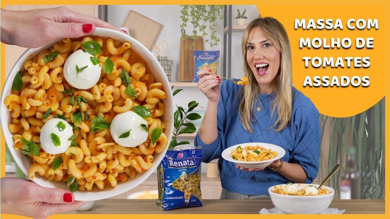 Massa com Molho de Tomates Assados e Burrata Cremosa