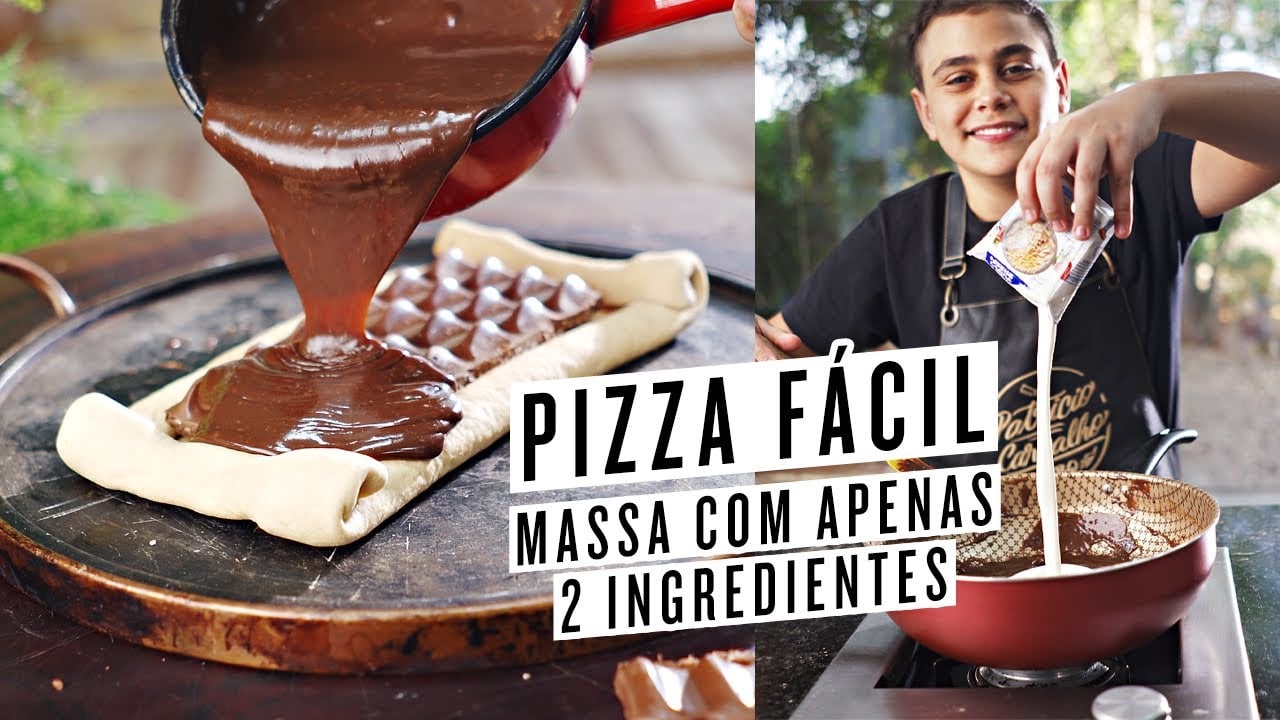 Pizza de Chocolate com Massa de Dois Ingredientes