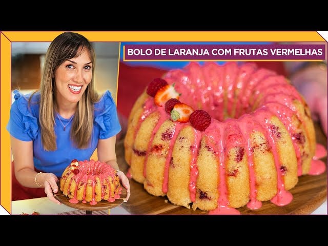 Bolo de Laranja com Frutas Vermelhas