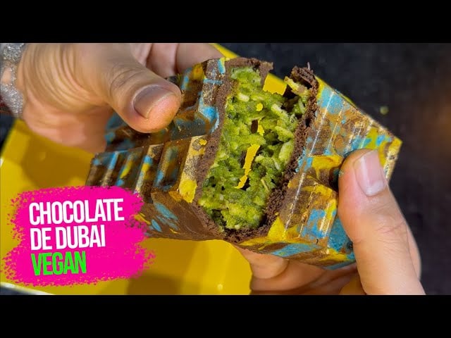 Chocolate Estilo Dubai Vegano Relleno de Pistache