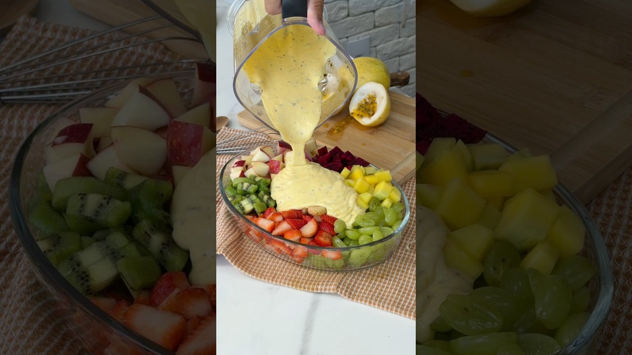 Ensalada de Frutas con Crema de Maracuyá