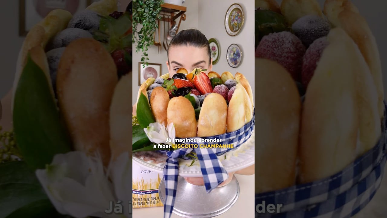 Biscoito Champanhe Caseiro e Torta Charlotte de Sorvete