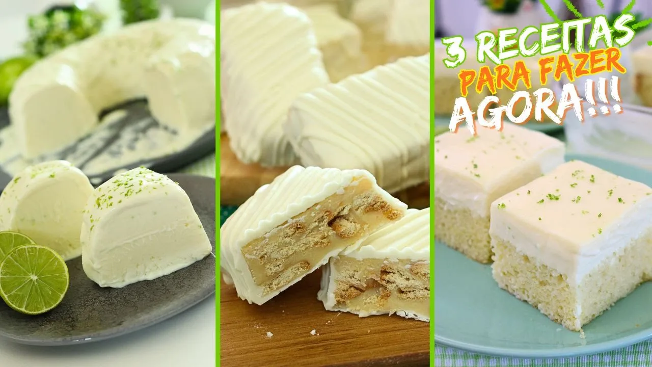 Bolo Mousse de Limão, Palha Italiana de Limão e Sorvetão de Limão