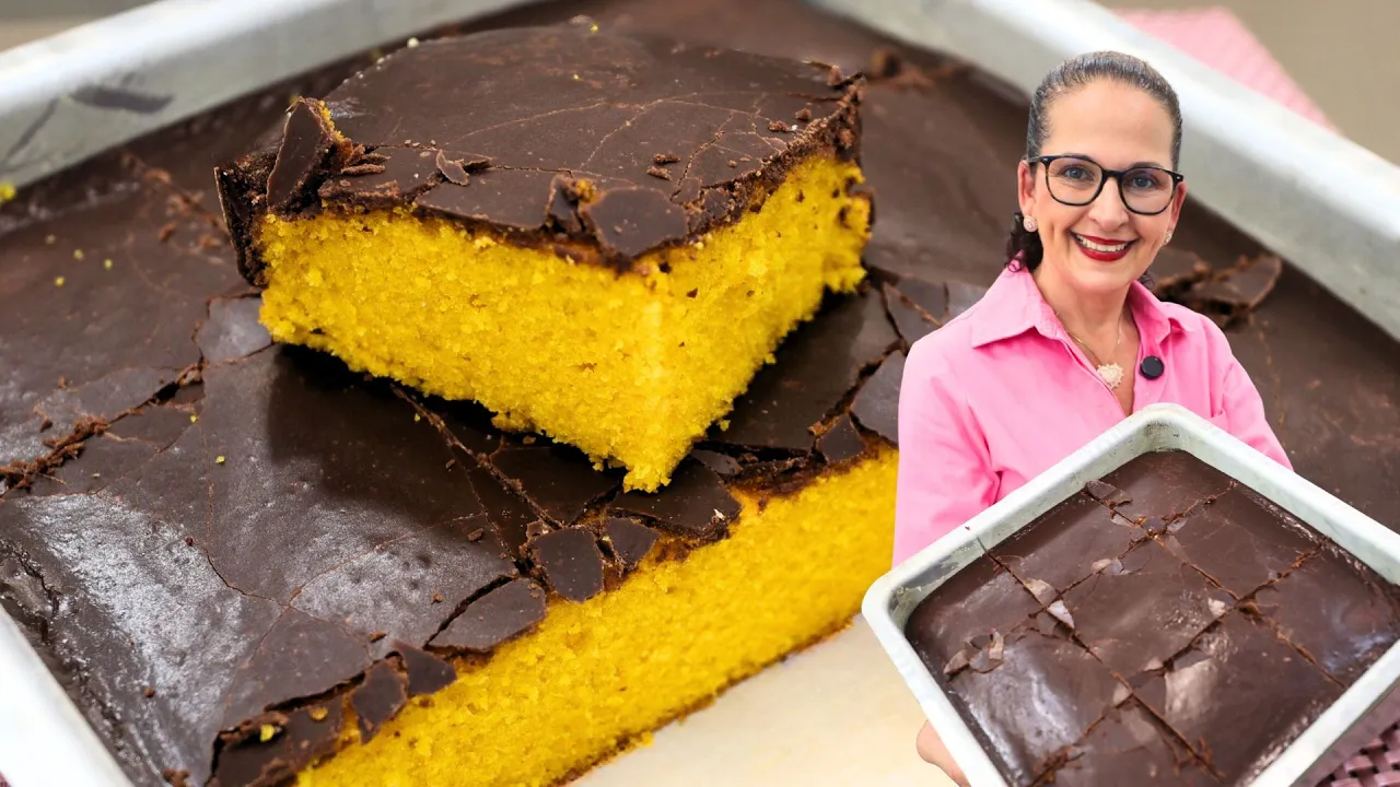 Pastel de Zanahoria Esponjosito con Costra Crujiente de Chocolate