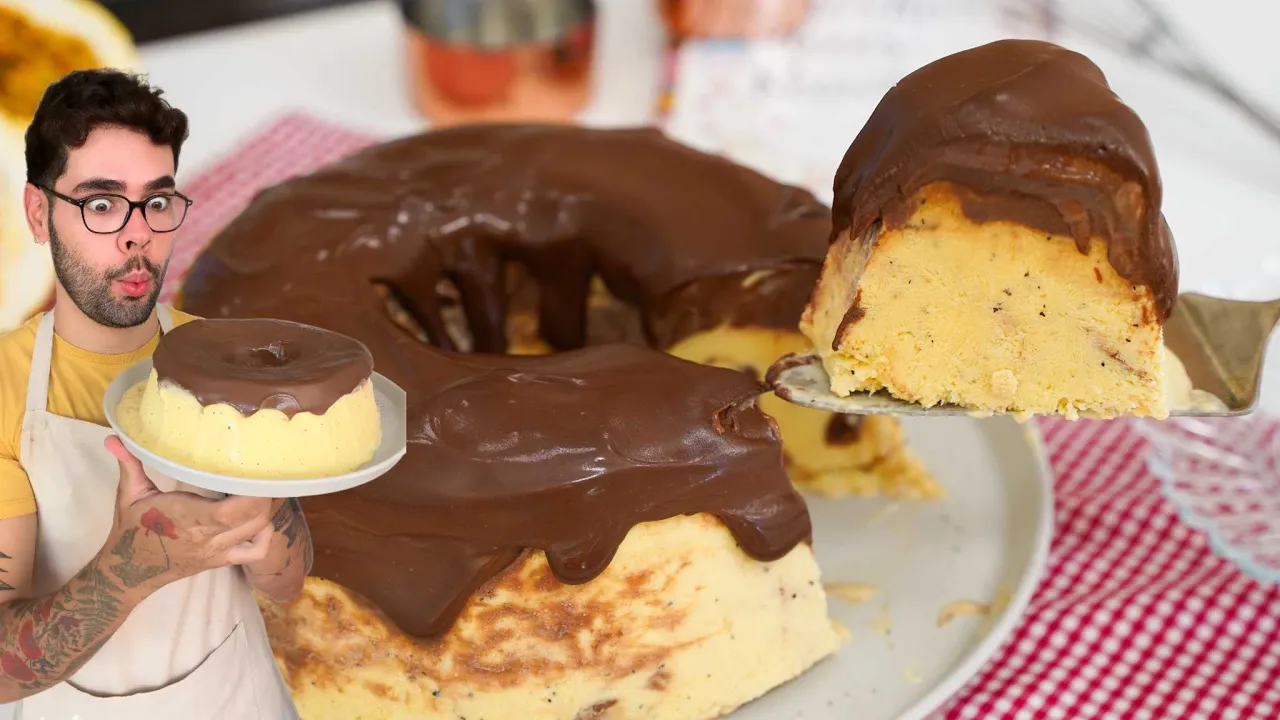 FLAN HELADO DE MARACUYÁ CON CHOCOLATE