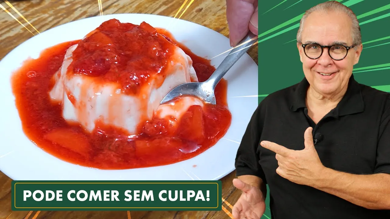 La Mejor PANNA COTTA Cremosa con SALSA DE FRESAS (Receta FIT)