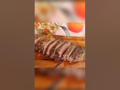 Arrachera en Freidora de Aire con Mantequilla Sazonada