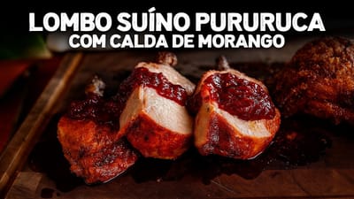 Lombo Suíno Pururuca com Calda de Morango