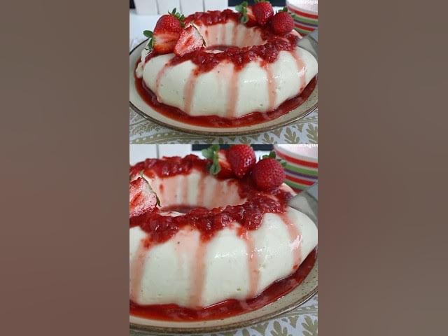 Manjar com Calda de Morango