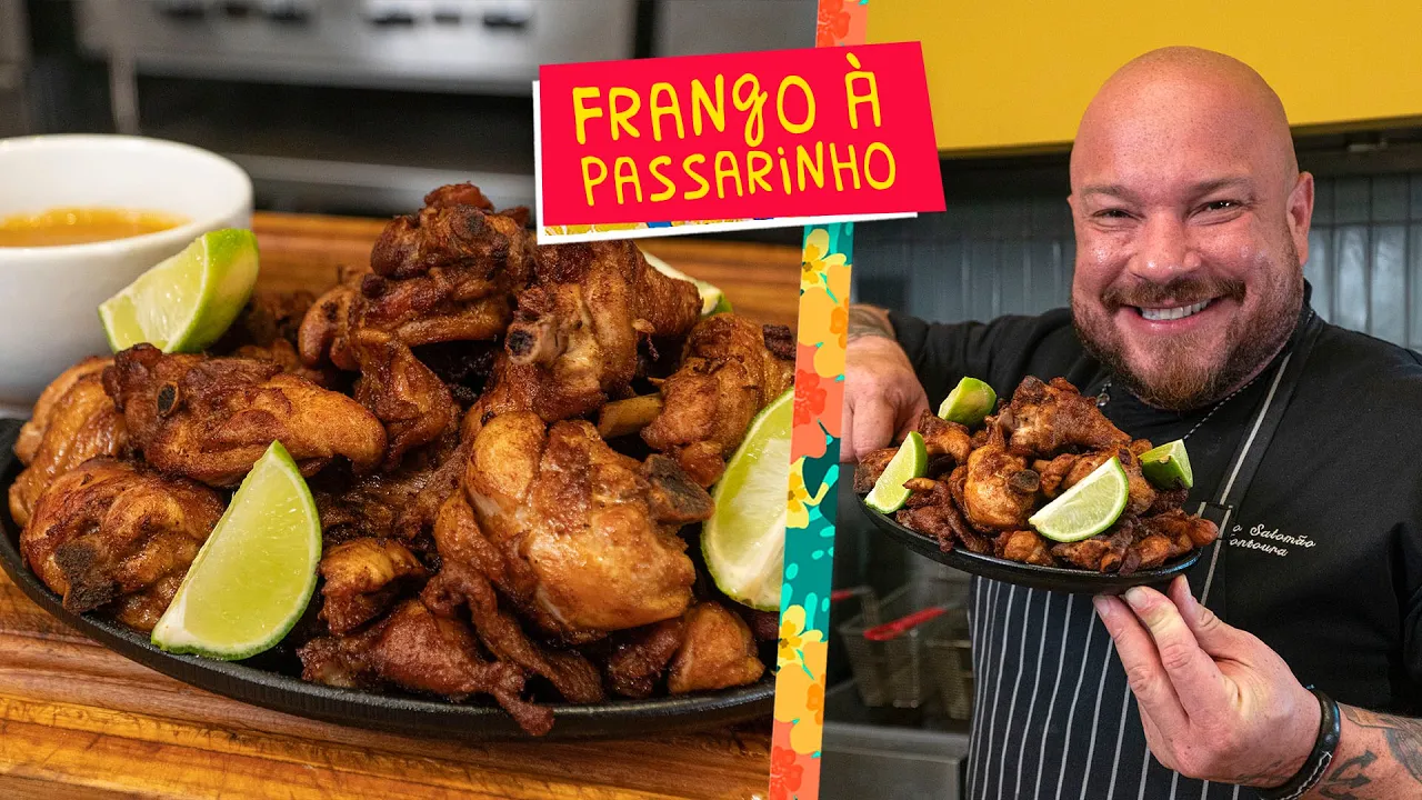 Frango à Passarinho com Molho de Alho Frito