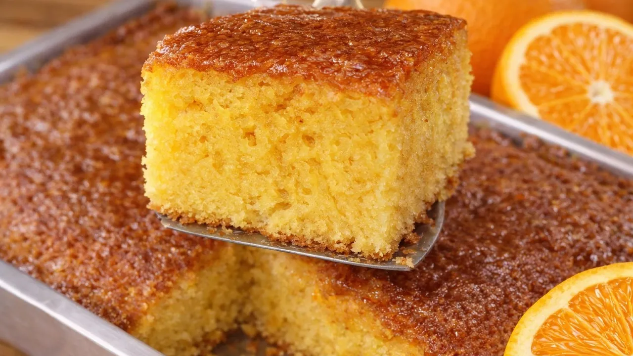 Bolo de Laranja Fofinho com Calda