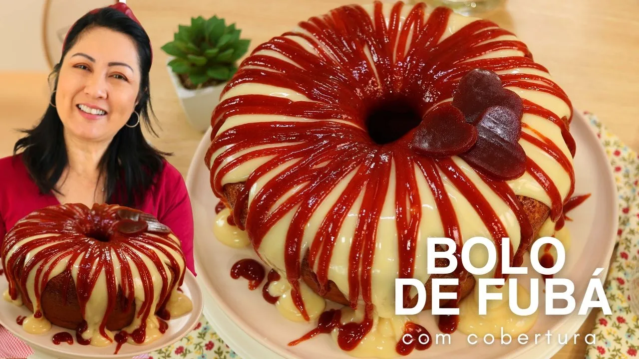 Bolo de Fubá Caseiro e Super Fofinho com Cobertura Irresistível