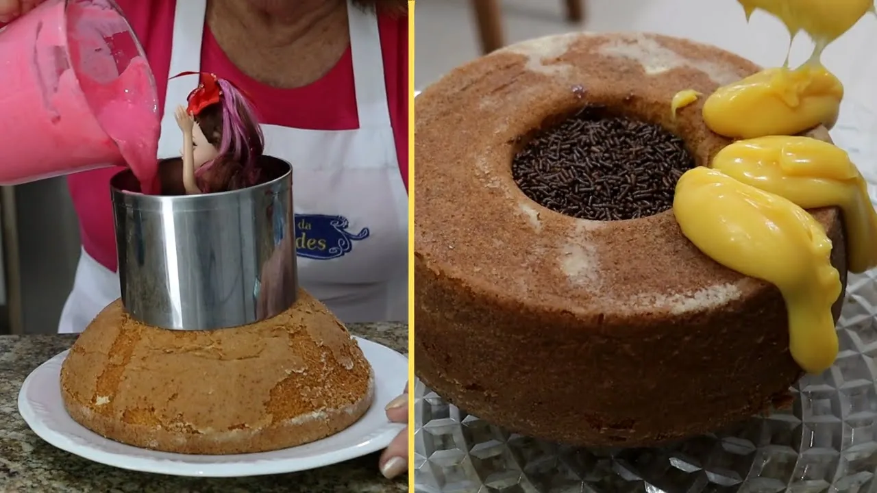 Pastel de Girasol con Relleno de Ganache de Chocolate (Brigadeiro)